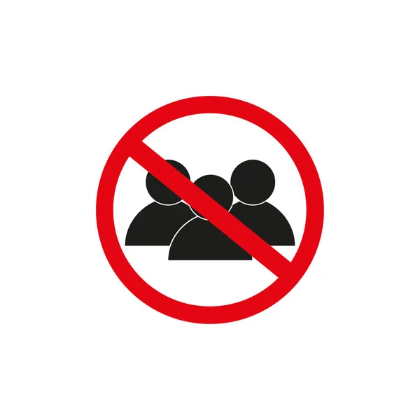 Prohibition Sign Vector Icon People Symbol Stop Button — Stockvector