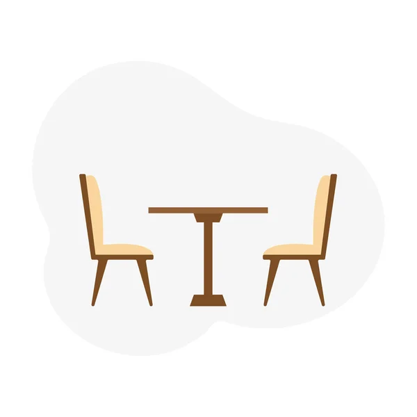 Vector Illustration Chairs Table Restaurant Symbol — Stockvektor