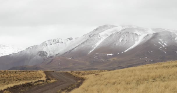 Lanscape Pastizales Una Altiplanicie Los Alrededores Del Volcán Domuyo Camino — Vídeos de Stock