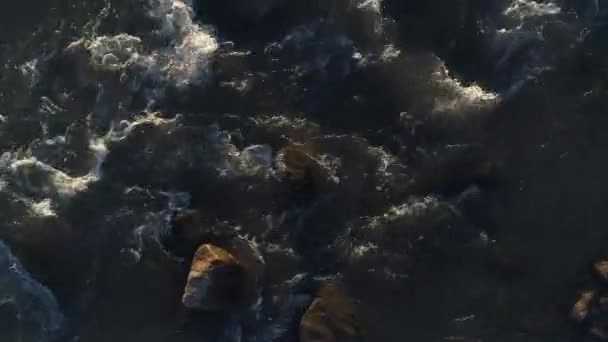 Εναέριο Κηφήνα Σκηνή Του Ποταμού Barrancas Στο Ηλιοβασίλεμα Χρυσή Ώρα — Αρχείο Βίντεο