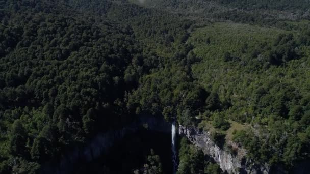 Drone Aérien Scène Montagnes Arbres Piedra Mala Lac Paimun Neuquen — Video