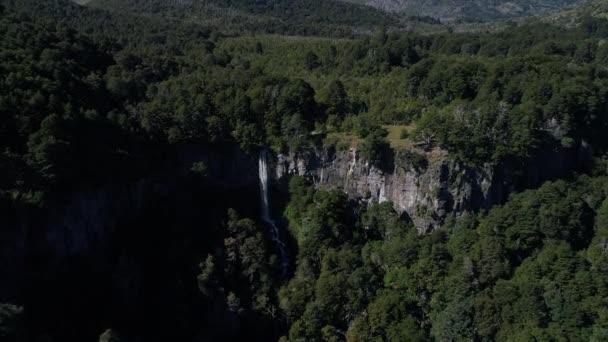 Aerial Drone Scene Mountains Piedra Mala Paimun Lake Neuquen Patagonia — Stock Video