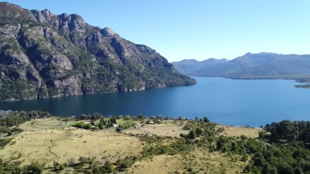 Lokasi Pegunungan Drone Udara Danau Paimun Neuquen Patagonia Argentina National — Stok Video