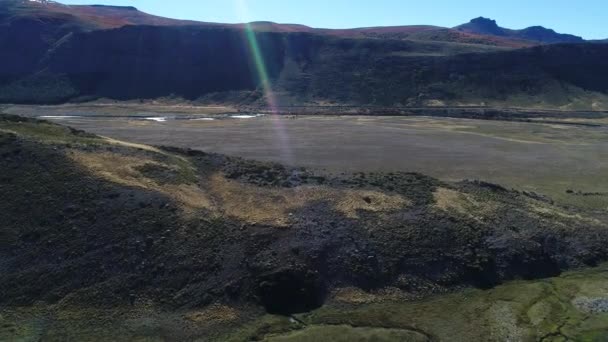 Escena Aérea Drones Estepa Epu Lauquen Norte Neuquén Patagonia Argentina — Vídeos de Stock