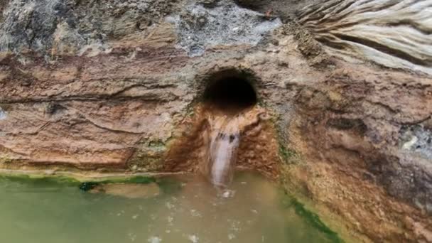 Detalhe Água Quente Fontes Termais Cajon Grande Mendoza Cuyo Argentina — Vídeo de Stock