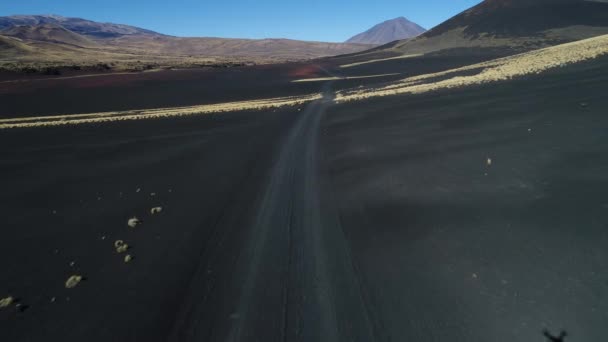 Luchtfoto Drone Scène Van Payunia National Park Malarge Mendoza Pampas — Stockvideo