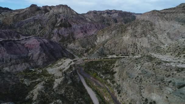 Scène Drone Aérien Canyon Rivière Atuel San Rafael Mendoza Cuyo — Video