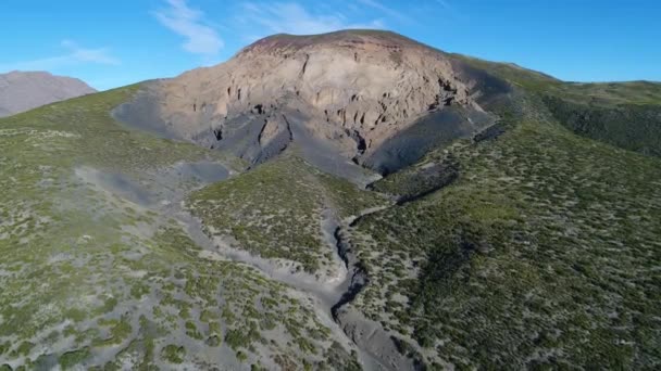 Antenowe Drone Sceny Malacara Wulkanu Malargue Mendoza Cuyo Argentyna Aparat — Wideo stockowe