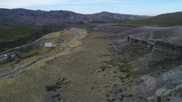 Pincheira Vadisinde Kaya Oluşumları Ile Kale Siluet Sahipliği Yapmaktadır Castillos — Stok video