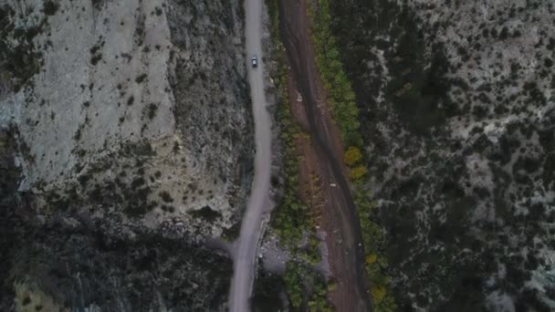 Aereo Drone Scena Vista Dall Alto Del Canyon Fiume Atuel — Video Stock