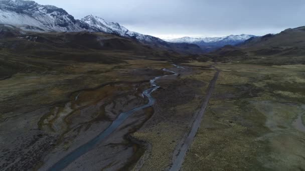 Letecká Drone Scéně Andes Hor Mendoza Cuyo Argentina Patagonie Stepní — Stock video