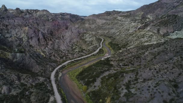 Antenn Drönare Scen Atuel River Canyon San Rafael Mendoza Cuyo — Stockvideo