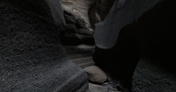 Malacara Hydromagmatic Volkan Lapillis Içinde Yürüyüş Volkan Küçük Kanyonda Siyah — Stok video