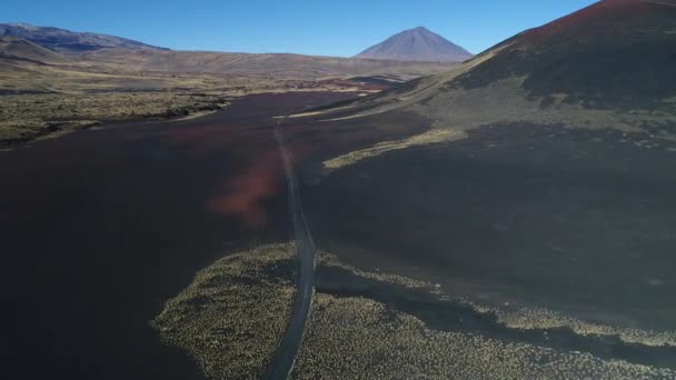 Luchtfoto Drone Scène Van Payunia National Park Malargue Mendoza Argentinië — Stockvideo