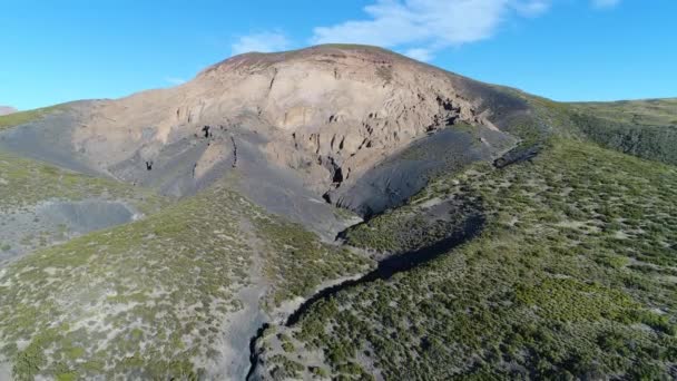 Aerial Drone Scene Malacara Volcano Malargue Mendoza Cuyo Argentina Camera — Stock Video