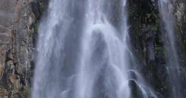 Fragua Waterfall Manzano Amargo Neuquen Patagonia Argentina Flares Lens Sunset — Stock Video