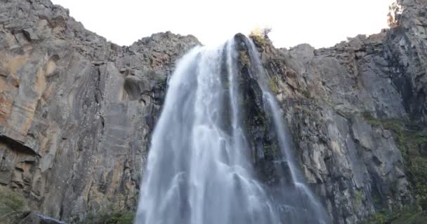 Cascata Fragua Manzano Amargo Neuquen Patagonia Argentina Flange Lens Tramonto — Video Stock