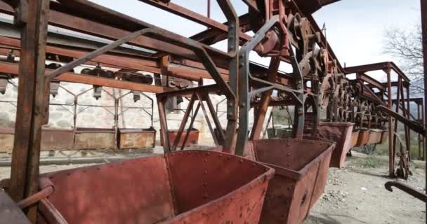 Δεύτερος Σταθμός Της Παλιάς Ορυχείο Τελεφερίκ Chilecito Mejicana Λεπτομέρεια Από — Αρχείο Βίντεο