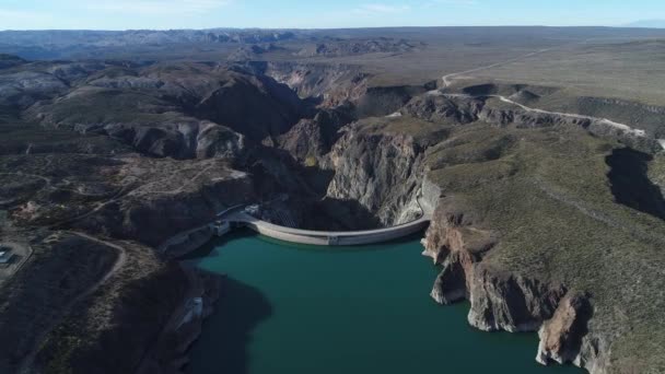 Drohnen Szene Vom Staudamm Von Agua Toro Fliegt Sehr Hoch — Stockvideo