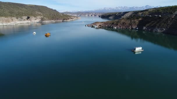 Drohnen Szene Vom Staudamm Von Agua Toro Fliegen Über Den — Stockvideo