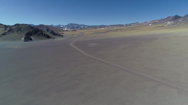 Letecká Drone Scéně Silnice Desertic Krajině Barevnými Majácích Rocky Suché — Stock video