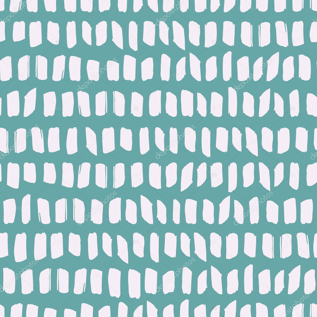 Fresh vector repeat pattern with horizontaly aligned little stripes on green background.