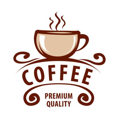 Kahve dükkanı logo tasarım şablonu. Retro kahve amblemi. Vektör sanatı.