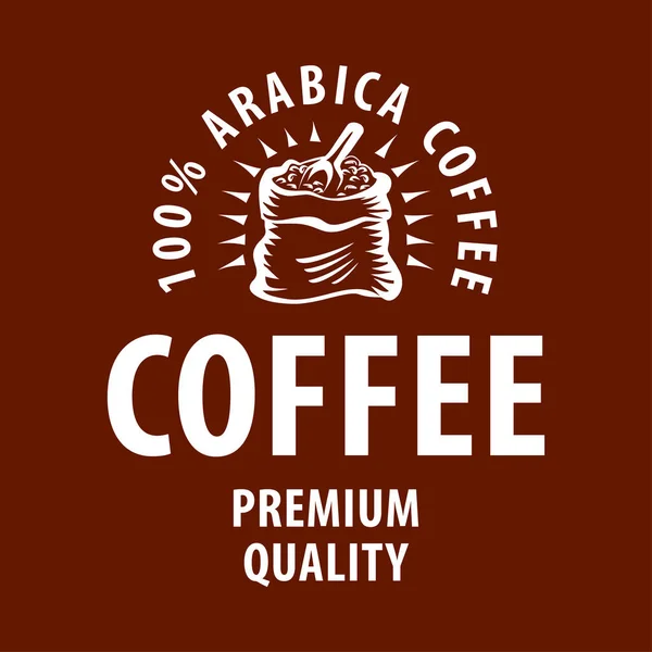 Логотип кавового зерна - векторна ілюстрація, дизайн емблеми на чорному тлі — стоковий вектор