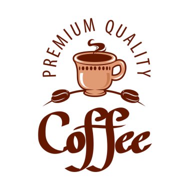 Kahve dükkanı logo tasarım şablonu. Retro kahve amblemi. Vektör sanatı.