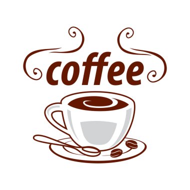 Kahve dükkanı logo tasarım şablonu. Retro kahve amblemi. Vektör sanatı.