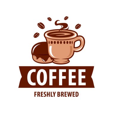 Kahve dükkanı logo tasarım şablonu. Retro kahve amblemi. Vektör sanatı.