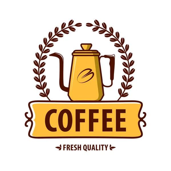 Czarny kawy vintage logo projekt, ikona, gorący, menu, espresso, godło — Wektor stockowy