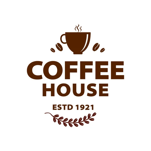 Шаблон дизайну логотипу кав'ярні. Ретро кавова емблема. Векторне мистецтво . — стоковий вектор