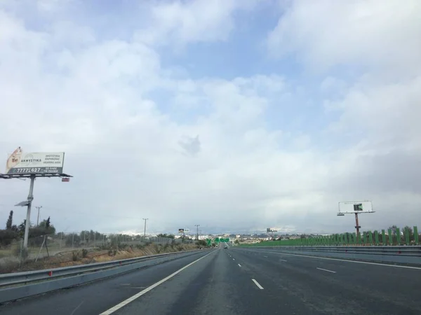 Autostrada Che Collega Limassol Città Con Nicosia Vicino Comune Latsia — Foto Stock