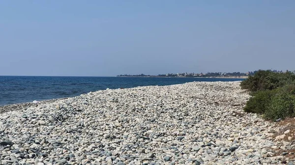 Orilla Del Mar Cerca Aldea Zygi Distrito Larnaca Chipre — Foto de Stock