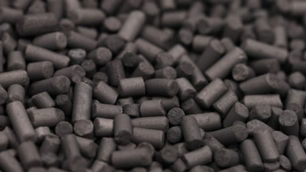 Activated Carbon Granules Abstract Background Macro Shot — Stock Video