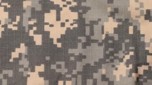 Fondo Textura Tela Camuflaje Digital Del Ejército Estadounidense Patrón Camuflaje — Vídeos de Stock