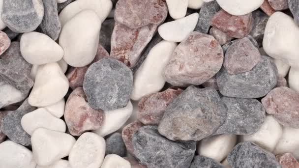 Abstraktní Pozadí Suchými Oblázkovými Kameny Mořské Kameny Texturované Pozadí — Stock video