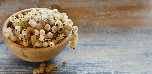 Ripe White Currant Berries Bowl Close — Stock Photo, Image