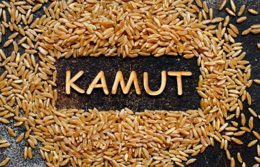 Ham Kamut tahıl bir sözcükle Kamut üstten görünüm