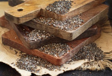 Chia tohum küçük ahşap Komiteler ile yakın çekim