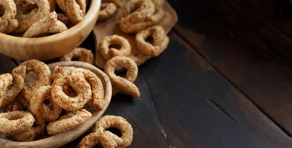 Taralli Aperitivo Italiano Tradicional Puglia Cerca —  Fotos de Stock