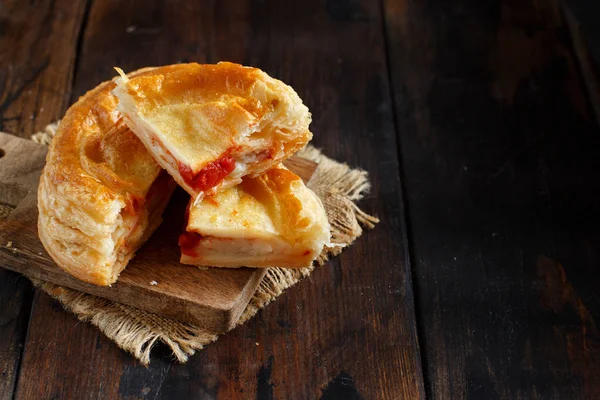 Rustico Traditionelles Gebäck Aus Lecce Italien Aus Nächster Nähe — Stockfoto