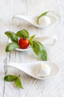 İtalyan peynir mozzarella domates ve fesleğen ile -