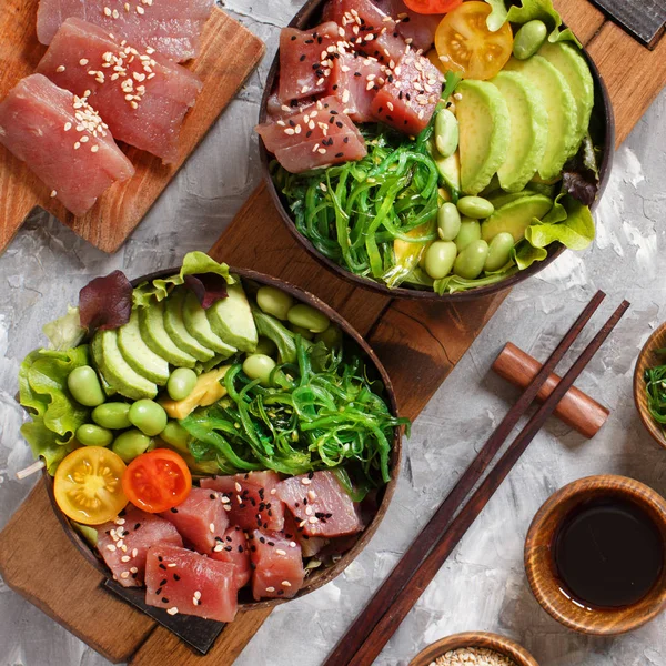 Hawaiian tonijn poke kom — Stockfoto