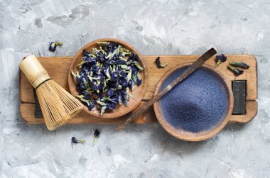 Mavi matcha tozu
