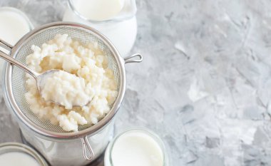 Kefir tahıl ve fermente içecek kefir