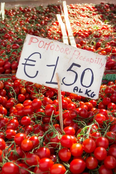 Piccadilly tomates en el mercado de un agricultor para la venta — Foto de Stock