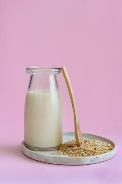 Lait végétalien de riz, lait alternatif non laitier — Photo