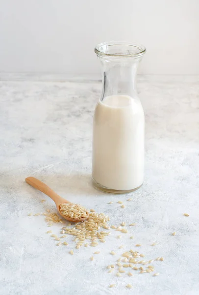 Leche de arroz vegana, leche alternativa no láctea — Foto de Stock